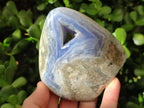 Polished Blue Lace Agate Standing Free Forms x 2 From Nsanje, Malawi