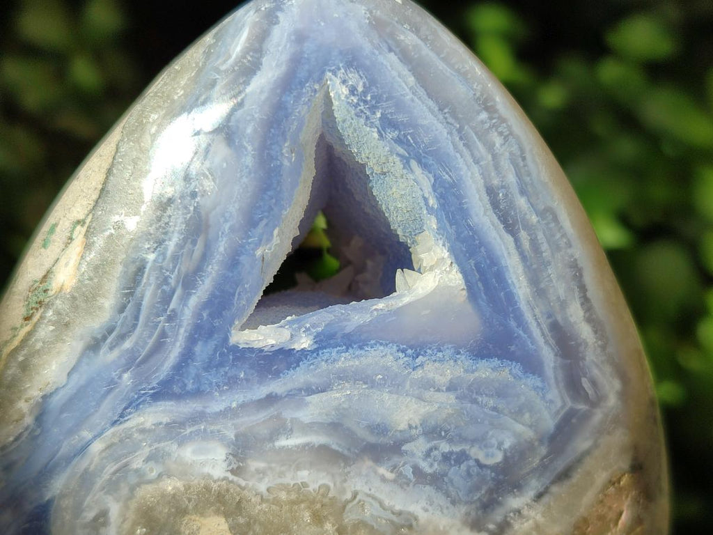Polished Blue Lace Agate Standing Free Forms x 2 From Nsanje, Malawi
