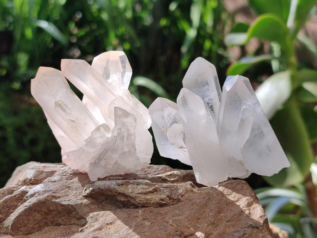Natural Mixed Quartz Crystal Clusters x 12 From Madagascar