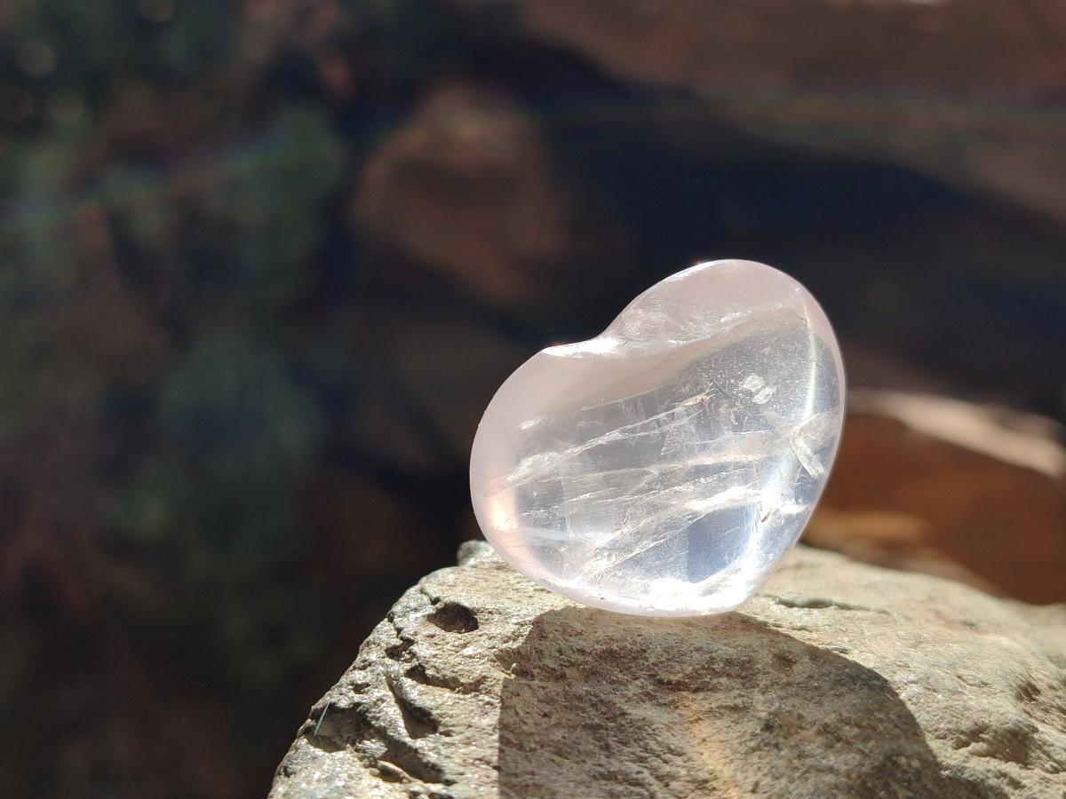 Polished Mini Rose Quartz Hearts x 35 From Madagascar
