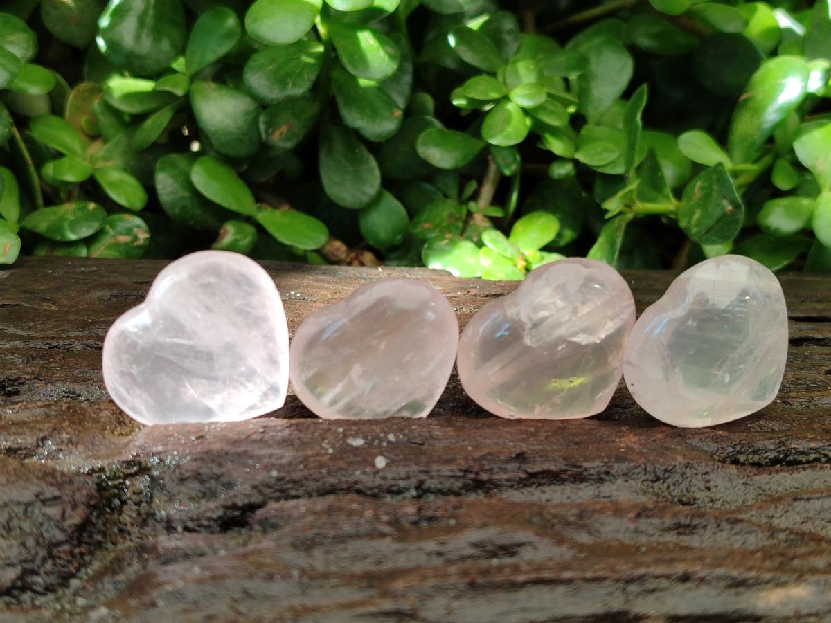Polished Mini Rose Quartz Hearts x 35 From Madagascar