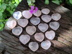 Polished Mini Rose Quartz Hearts x 35 From Madagascar