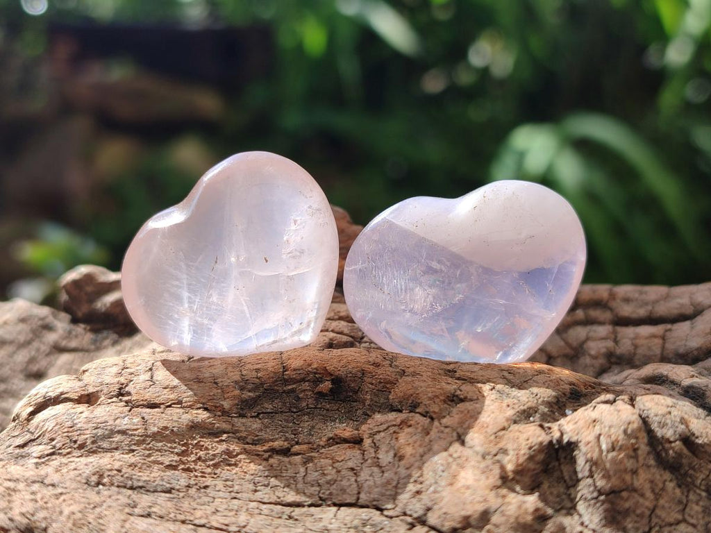 Polished Mini Rose Quartz Hearts x 35 From Madagascar