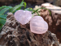 Polished Mini Rose Quartz Hearts x 35 From Madagascar