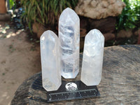 Polished Girasol Pearl Quartz Crystals x 4 From Ambatondrazaka, Madagascar