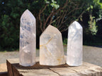 Polished Girasol Pearl Quartz Crystals x 4 From Ambatondrazaka, Madagascar