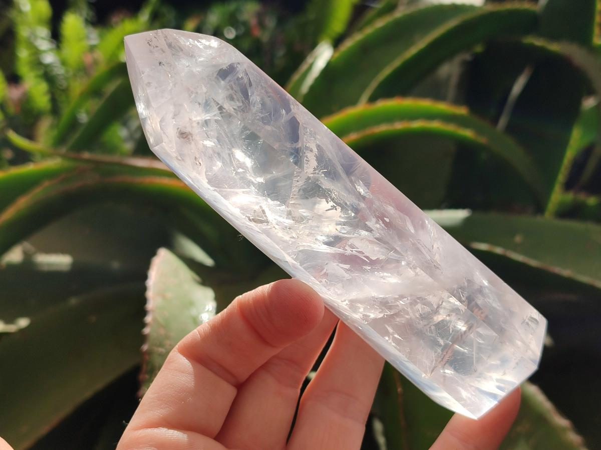 Polished Girasol Pearl Quartz Crystals x 4 From Ambatondrazaka, Madagascar