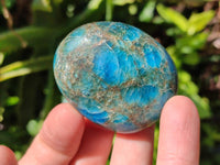 Polished Blue Apatite Galets x 12 From Madagascar