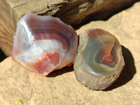 Polished On One Side Red Shashe River Agate Nodules x 35 From Shashe River, Zimbabwe