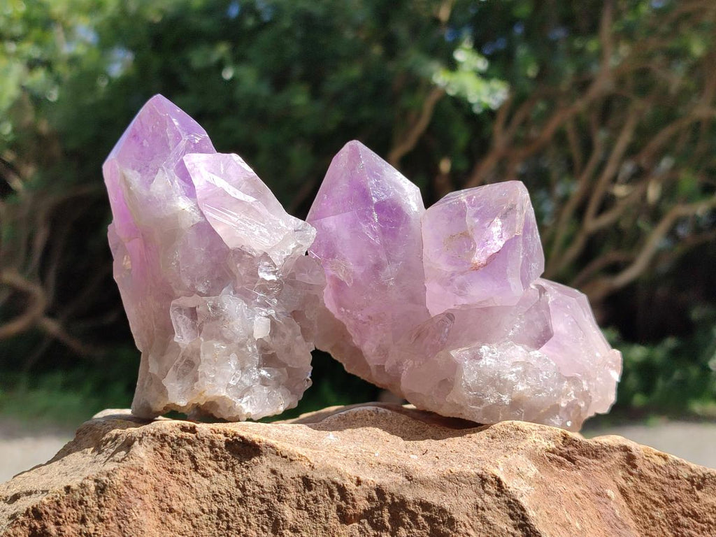 Polished Jacaranda Amethyst Crystals and Clusters x 8 From Mumbwa, Zambia