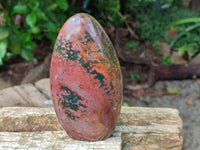 Polished Ocean Jasper Standing Free Form x 2 From Northwest Coast, Madagascar