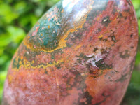 Polished Ocean Jasper Standing Free Form x 2 From Northwest Coast, Madagascar