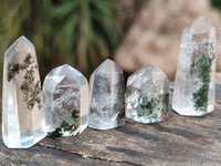 Polished Chlorite Quartz Moss Crystals x 110 From Mandoto, Madagascar