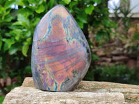 Polished Rare Purple Sunset Flash Labradorite Standing Free Forms x 3 From Tulear, Madagascar