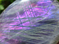 Polished Rare Purple Sunset Flash Labradorite Standing Free Forms x 3 From Tulear, Madagascar