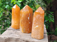 Polished Golden Healer Quartz Crystals x 3 From Ambatofinandrahana, Madagascar