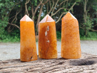 Polished Golden Healer Quartz Crystals x 3 From Ambatofinandrahana, Madagascar