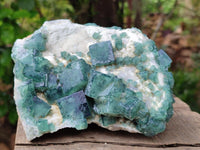 Natural Green Fluorite Cluster Specimens x 2 From Mandrosonoro, Madagascar