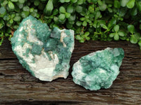 Natural Green Fluorite Cluster Specimens x 2 From Mandrosonoro, Madagascar