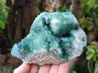 Natural Green Fluorite Cluster Specimens x 2 From Mandrosonoro, Madagascar
