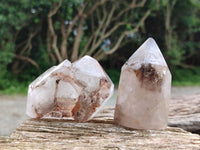 Polished Smokey Window Quartz Crystals x 6 From Madagascar
