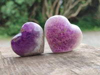 Polished Chevron Amethyst Hearts x 20 From Madagascar