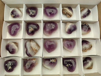 Polished Chevron Amethyst Hearts x 20 From Madagascar