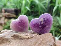 Polished Chevron Amethyst Hearts x 20 From Madagascar