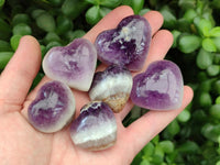 Polished Chevron Amethyst Hearts x 20 From Madagascar