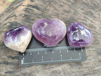 Polished Chevron Amethyst Hearts x 20 From Madagascar