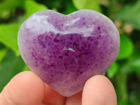 Polished Chevron Amethyst Hearts x 20 From Madagascar