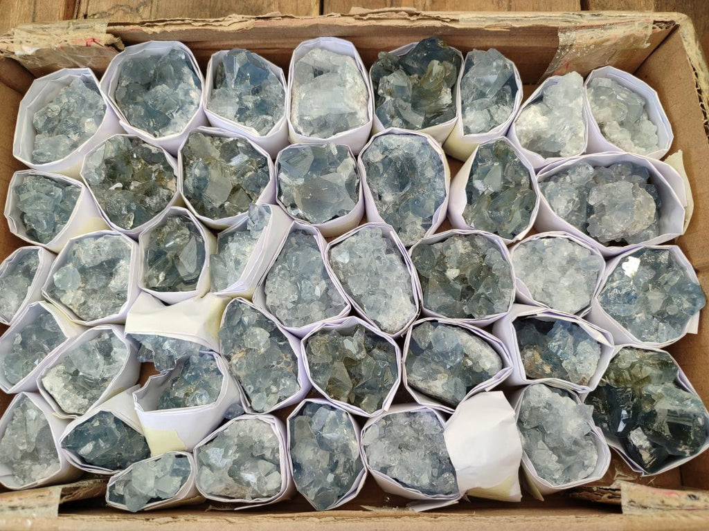 Natural Blue Celestite Specimens x 41 From Sakoany, Madagascar - Toprock Gemstones and Minerals 