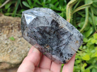 Polished Tourmalinated Quartz Crystals x 3 From Madagascar