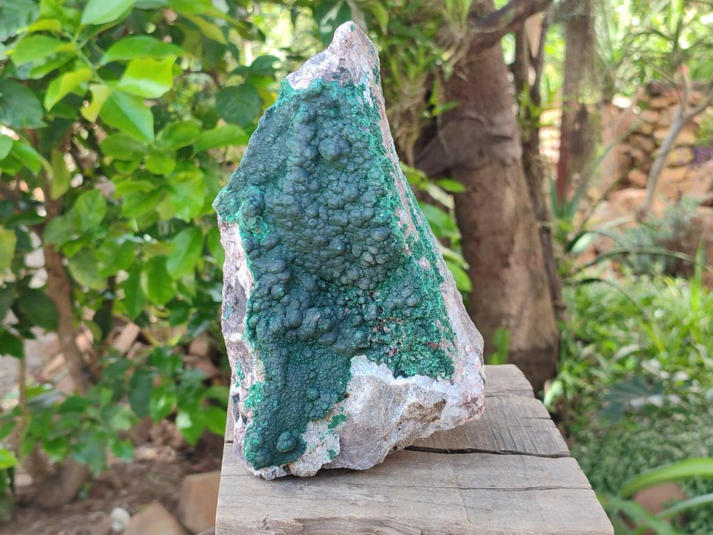 Natural Silky Ball Malachite and Quartz on Dolomite Specimens x 1 From Mindingi Mine, Kambove, Congo