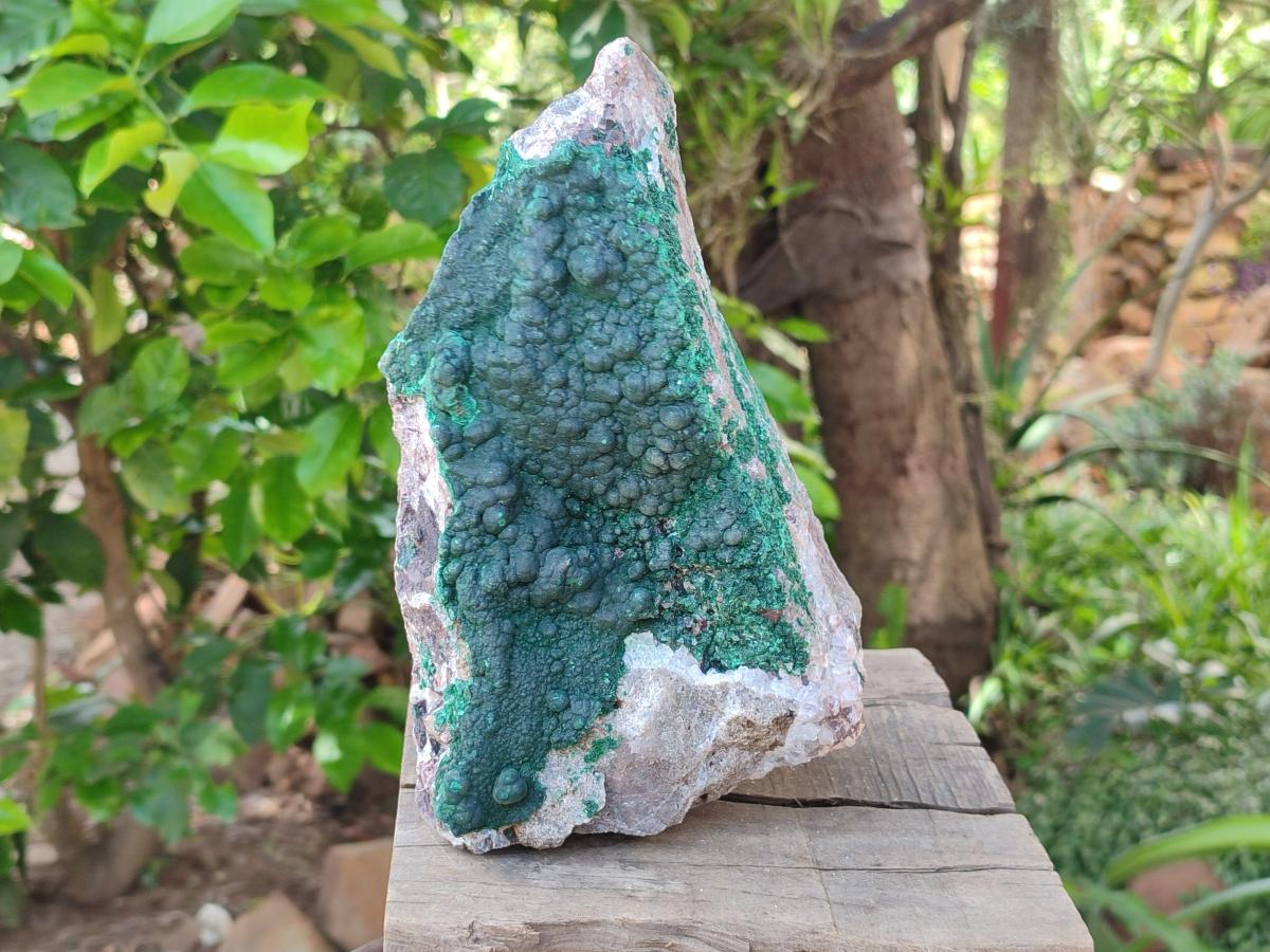 Natural Silky Ball Malachite and Quartz on Dolomite Specimens x 1 From Mindingi Mine, Kambove, Congo