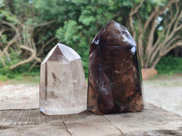Polished Mixed Smokey Quartz Crystals x 3 From Madagascar