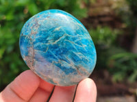 Polished Blue Apatite Galets x 12 From Betroka, Madagascar