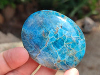 Polished Blue Apatite Galets x 12 From Betroka, Madagascar