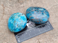 Polished Blue Apatite Galets x 12 From Betroka, Madagascar