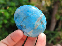 Polished Blue Apatite Galets x 12 From Betroka, Madagascar