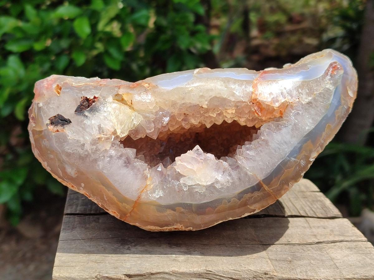 Polished Agate with Amethyst Geode x 1 From Maintirano, Madagascar