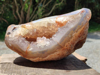 Polished Agate with Amethyst Geode x 1 From Maintirano, Madagascar
