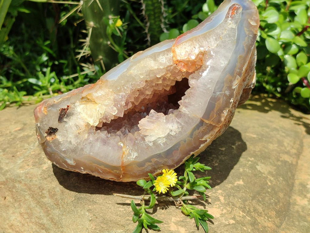 Polished Agate with Amethyst Geode x 1 From Maintirano, Madagascar