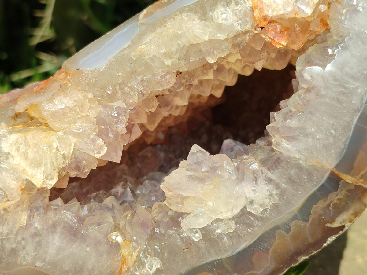 Polished Agate with Amethyst Geode x 1 From Maintirano, Madagascar
