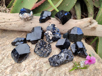 Natural Schorl Black Tourmaline Specimens x 13 From Erongo, Namibia