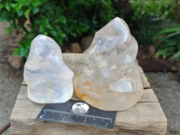 Polished Rock Crystal Flames x 2 From Amoron’i Mania Madagascar