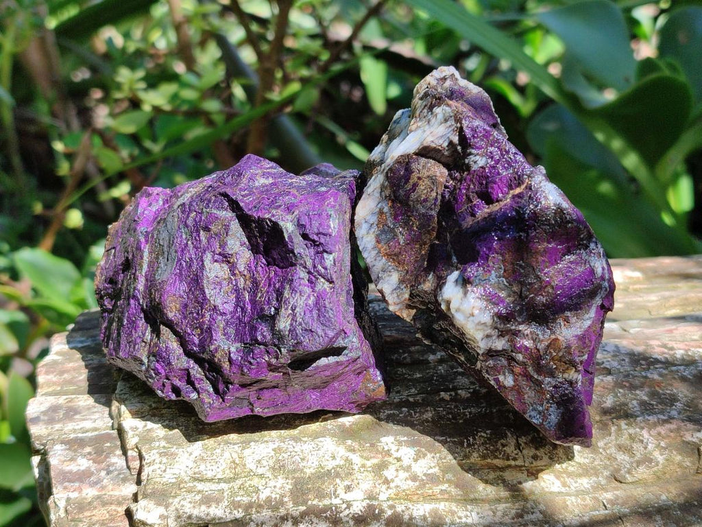 Natural Metallic Cobbed Purpurite Specimens x 6 From Erongo, Namibia