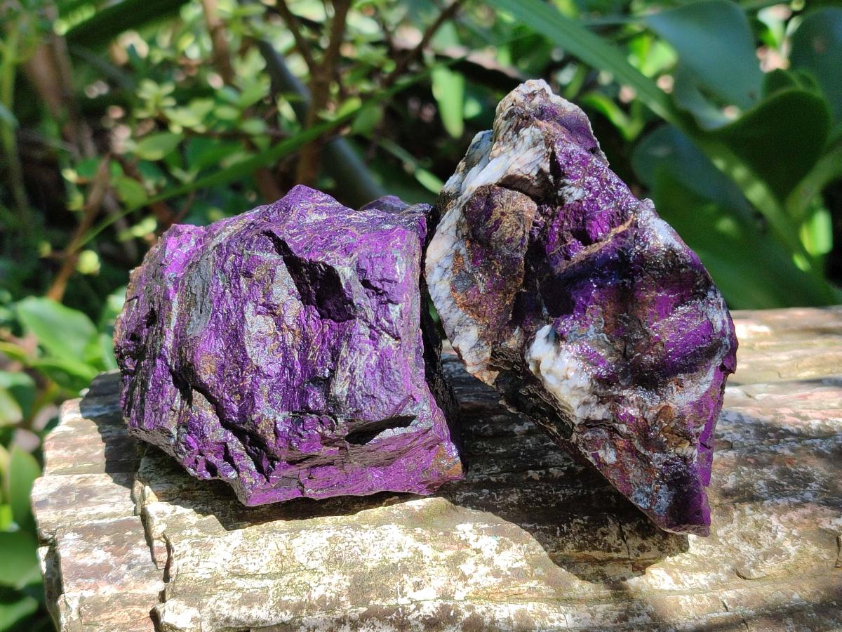 Natural Metallic Cobbed Purpurite Specimens x 6 From Erongo, Namibia