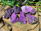 Natural Metallic Cobbed Purpurite Specimens x 6 From Erongo, Namibia