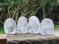 Polished Rock Crystal Standing Free Forms x 7  From Amoron’i Mania Madagascar